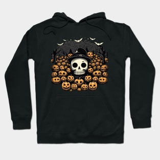 Pumpkin Cemetery Skull Hoodie